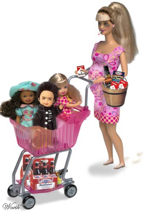 redneck pregnant smoker shopping cart supermarket trolley
