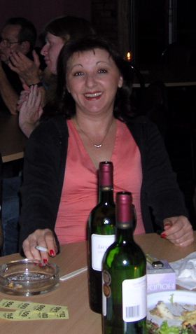 Woman smoker with raffle tickets at a Sydney club