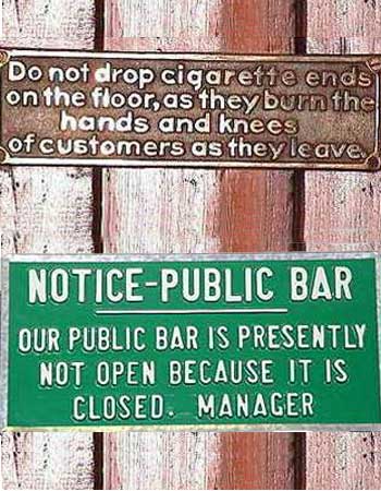 Public Bar Smoking Sign