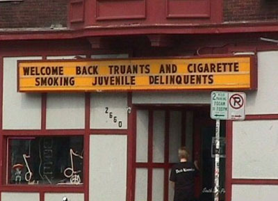 Smoking Truants Sign