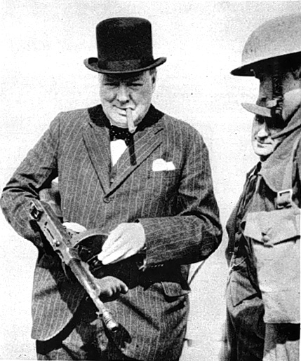 Winston Churchill smoking cigar