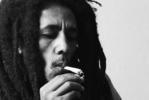 Bob Marley Smoking Something