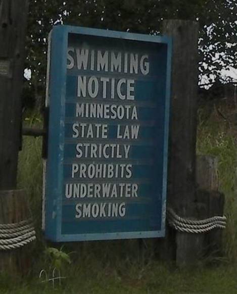 Underwater Smoking Sign